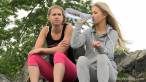 Two blondes - one frisbee