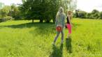 Two blondes - one frisbee