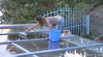 Washing the windows