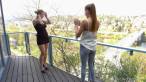 Posing on the terrace