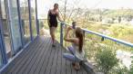 Posing on the terrace