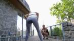 Posing on the terrace