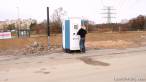 Locked porta potty